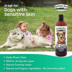 VERMONT SOAP Organics Pet Shampoo - Infused with Organic & Natural Olive Oil, Coconut & Aloe Vera Dog Shampoo for Sensitive Skin - USDA Certified Grooming Pet Shampoo - Blueberry (16oz)