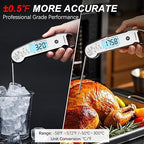 Professional Food & Meat Thermometer, 1 Sec Instant Read & ±0.5℉ Accuracy Driven by Thermocouple Sensor. IP67 Waterproof Digital Thermometer for Cooking, BBQ, Grill Gifts for Men Him Dad Birthday