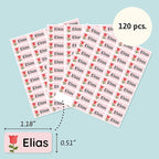 Personalized Name Labels for Kids (120) – Custom Waterproof & Durable Stickers for Clothing, Daycare, Office & School Supplies - Flowers