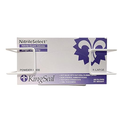 1 Each | Disposable Glove or Tissue Box Holder, Wire Rack, Wall Mounted Universal Box Holders, for Larger Sized Single Boxes, White - 1 Glove Box Holder