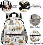 Toddler Backpack for Boys Girls - 12 Inch Cartoon Excavator Kids Backpack Preschool Kindergarten Backpack Lightweight Waterproof Schoolbag Book Bag for School