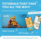 Cookie Box Crochet Kit for Beginners - Learn to Craft Amigurumi Stuffed Animals - Knitting Gift for Kids and Adults - Beginner-Friendly Yarn - Stitch-by-Stitch Video Tutorial - Leopard Leo