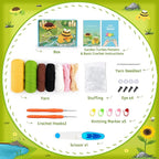 Crochet Kit for Beginners, Crochet Animal Kit with Step-by-Step Video Tutorials, 2PCS Bee and Sunflower Turtles Crocheting Kit for Adults Kids, Easy Yarn for Starter, Stuffed Animal Knitting Kit