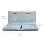 ECR4Kids Horizontal Wall-Mounted Changing Station, Baby Changer, Blue/Grey Speckled