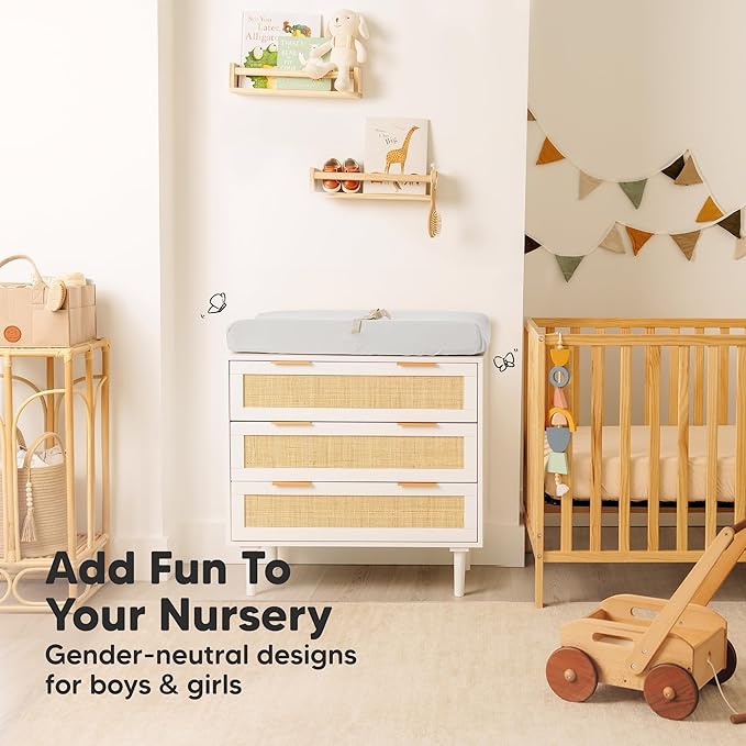 2-Pack Organic Changing Pad Covers for Girl,Boy, Neutral - 100% Cotton Changing Table Pad Cover,Soft Baby Nursery Diaper Changing Pad Sheets,Contour Changing Pads Liners,Change Pad Cover (French Gray)