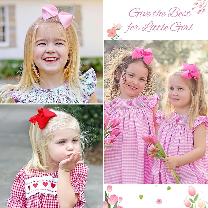 CÉLLOT 40 Pcs 4.5 Inch Hair Bows for Girls Clips Grosgrain Ribbon Boutique Hair Bow Alligator Clips For Girls Teens Toddlers Kids(Rainbow Colors)