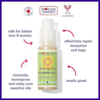 California Baby Natural Bug Repellent Spray | Citronella Bug Spray | DEET-Free | Repels Mosquitoes + Bugs | Allergy Friendly | Great Smell | Baby & Adult Insect Repellent Spray | 59 mL / 2 oz.