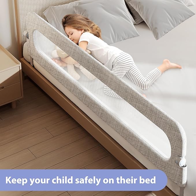 Baby Bed Rails Guard for Toddlers - Toddler Bed Rail for Queen Full King Twin Crib Bunk Size Bed Adjustable Heights & Foldable Bedrail Extra Tall Child Safety Side Railing Guards for Kids(78.7")