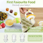 WAJIAYON Baby Fruit Feeder Pacifier | Infant Food Feeder & Baby Food Dispensing Spoon | Mesh Fresh Fruit Teethers for Babies | Silicone Teething Pacifier for Babies,Gifts for Boys and Girls (Green)