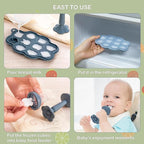 KingKam Baby Breastmilk Popsicle Molds & Baby Fruit Feeder (2 Pack), BPA Free Baby Food Teether Tray with Lids, Silicone Baby Food Teether Feeder, Teething Popsicle for Baby 4m+