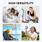 AMACOOL Battery Operated Stroller Fan Flexible Tripod Clip On Fan with 3 Speeds and Rotatable Handheld Personal Fans for Car Seat Crib Bike Treadmill (Purple)