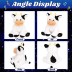 Cuteoy Glowing LED Cow Light-up Nightlight Toys Musical Plush Stuffed Animal Soft Singing Lullabies Birthday Christmas Plushies Gifts for Kids Boys Girls,10"