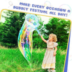 Lenwen 16 Pcs Giant Bubble Wands Kit Big Maker Toy Large Gigantic Bubble Wands with Refill and Tray for Summer School Birthday Outdoor Playtime Fun Activity Party Favors(Classic)