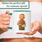 Personalized Coffee Mug, Custom Photo Caricature Gift, Funny Customized Coffee Gift for Men & Women, Custom Mugs with Pictures, Green 11oz Customized Fathers Day Mug