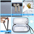 Breastmilk Cooler Bag with Ice Pack, Portable Insulated Breast Milk Storage Cooler Bag, Small Stylish Breastmilk Storage Bag Cooler with Wrist Strap (Grey)