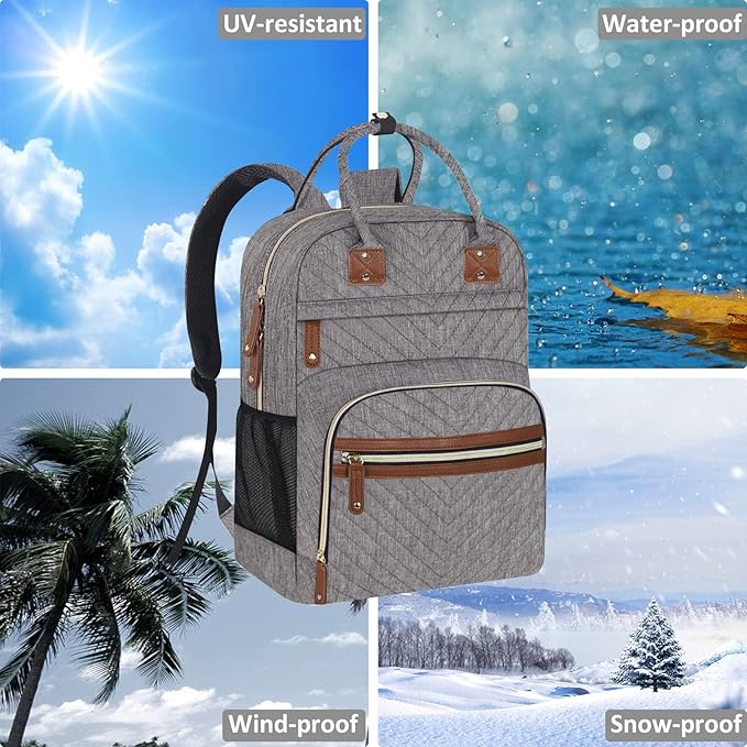 Diaper Bag Backpack Tote with Insulated Pockets for Men Baby Boys Girls Newborn Unisex Tactical Large Capacity, Multifunctional Waterproof Grey