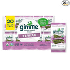 Gimme Seaweed Organic Premium Roasted Seaweed Snacks, Teriyaki, 20 Count, Keto, Vegan, Gluten-Free, Great Source of Omega3s and Iodine, Healthy On-The-Go Snack for Kids and Adults