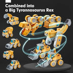 hahaland Toys for 5+ Year Old Boys - Take Apart Dinosaur Kids Toys Construction Vehicles 5 in 1 Transform into Dinosaur Robot STEM Building Toy for 5 6 7 8 Year Old Boys