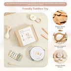 Baby Wooden Montessori Musical Instruments Set for Toddlers - Neutral Colors Percussion Set With Modern Boho Xylophone Tambourine - Educational Toys for Preschool Kids