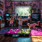 Upgraded 2-Player Kids Dance Mat, Interactive Electronic Dance Pad for Girls &Boys Ages 3-12, Premium Speaker with Built-in Adjustable Volume Music, Ideal Birthday & Holiday Family Dance Game Toy Gift