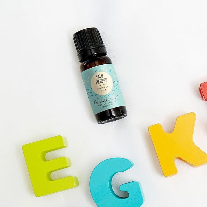 Edens Garden Calm 'Em Down OK for Kids Essential Oil Synergy Blend, 100% Pure Therapeutic Grade (Undiluted Natural/Homeopathic Aromatherapy Scented Essential Oil Blends) 10 ml
