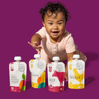 Serenity Kids 6+ Months Baby Food Pouches Puree Made with Ethically Sourced Meats & Organic Veggies - No Sugary Fruits or Added Sugar - 3.5 Oz BPA & Allergen Free Pouch- Baby Puree Variety Pack