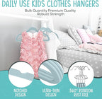 50 Premium Kids Velvet Hangers - 14" Non-Slip Ultra Slim Space-Saving Clothes Hangers with 360° Swivel Hook - Strong & Durable Hangers for Children & Preteens Wardrobe - Blue