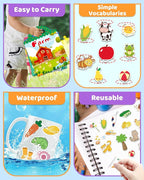Benresive Reusable Sticker Books for Kids 2-4, Sticker Books for Toddlers 1-3 2-4, Toddler Travel Toys Activities Crafts Gifts - Farm, Animal and Season