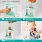 Infantino Reusable Squeeze Pouches for Homemade Baby Food, 3.5 oz, Pack of 25 - BPA, PVC, and Phthalate-Free, Freezer-Safe, with Clear Window and Labeling Space