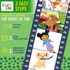 CRAFTILOO 8 Pre-Cut Dogs Stuffed Animal Fun Kids Sewing Kit for Kids Ages 8-12 Children Beginners Sewing kit Kid Puppy Crafts Felt Pillow Plush Craft Kit Girls and Boys