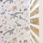 Crib Sheets Neutral - Fitted Baby Crib Sheets Bed for Girl Boy - 2 Pack Standard & Toddler Mattress (Ocean Odyssey) - Buttery Soft Organic Cotton Blend