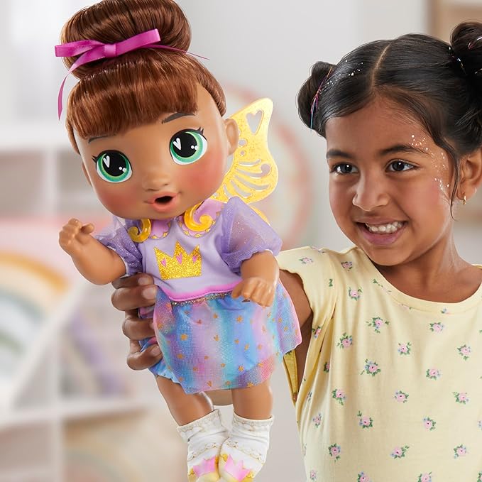 Baby Alive Fairy Fashions Sophia Sparkle Doll with Clothes Accessories, Brown Hair, 11 Inches, Toys for 3 Year Old Girls and Boys & Up (Amazon Exclusive)