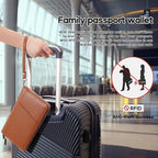 RFID Blocking Family Passport Holder Wallet 6,Premium Leather Travel Document Organizer for Women and Men,Travel Wallet for Credit Card