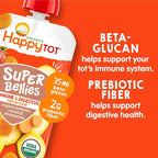 Happy Tot Organics Super Bellies Stage 4, Organics Banana, Carrot and Strawberry (Pack of 16) & Stage 4 Fiber & Protein 4 Flavor Variety Pack (Pack of 16)