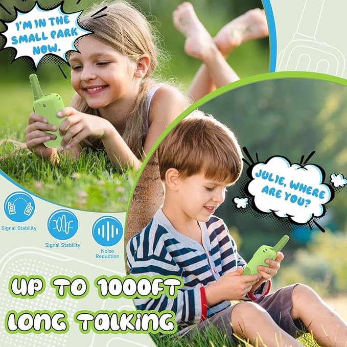 Toys for 3-12 Year Old Girls Boys, Walkie-Talkies for Kids 2 Pack 1000FT Long Range with 2 Channels, Handheld Kids Walky Talky Educational Electronic Outdoor Toys for Outside Camping Hiking
