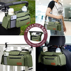 Momcozy Universal Stroller Organizer with Insulated Cup Holder Detachable Phone Bag & Shoulder Strap, Fits for Stroller like Uppababy, Baby Jogger, Britax, BOB, Umbrella and Pet Stroller