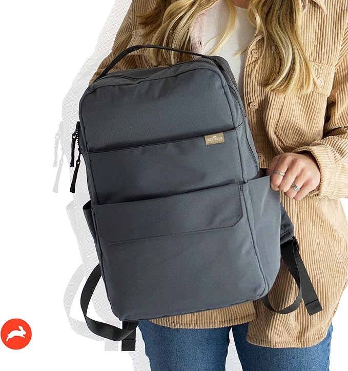 RED ROVR Roo Lightweight 1 LB Diaper Bag Backpack | 11 organizational pockets| Durable & Water-Resistant (Charcoal)