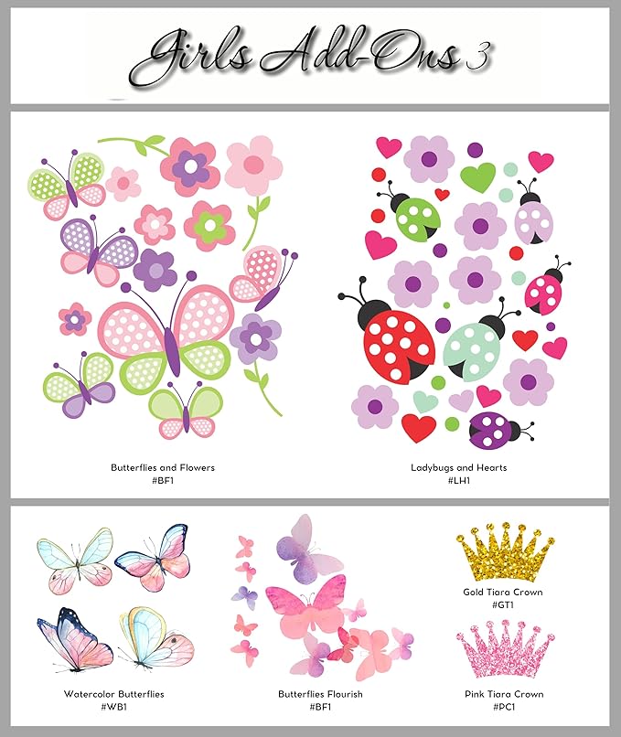 Decor Designs Decals Girls Nursery Baby Grey and Pink Elephant Custom Name Personalized Wall Decal Sticker for Playroom Decor or Baby's Room (Multi-Sizes) (Name, Without Initial)