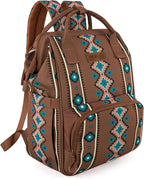 Wrangler Aztec Backpack Organized Daypack Travel Baby Bag with Stroller Strap and Side Bottle Pockets