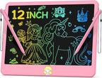 Hockvill LCD Writing Tablet for Kids 12 Inch, Toys for Boys Girls Drawing Pad for 3 4 5 6 7 Year Old Kids Toys, Toddler Erasable Doodle Board Travel Essentials, Children’s Day Gift for Kids - Pink