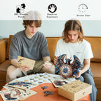 3D Puzzles for Adults Clock-Thunderbird Design Model Kit-Mechanical DIY Pendulum Clock with Roman Numerals-Desk Home Office Decor Personalized Gift for DIY Lovers