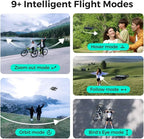 X1 Drone with Camera, Self-Flying Camera Drone with Follow Me Mode, Foldable Mini Drone with HDR Video Capture, Palm Takeoff, Intelligent Flight Paths, Hands-Free Control Black (Combo Plus)