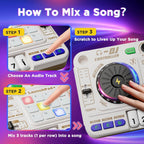 iPlay, iLearn Kids DJ Mixer Toy, Toddler Musical DJ Turntable W/Lights Sounds, Electronic Piano Instrument Playset W/Karaok Microphone, Birthday Party Gift for 3 4 5 6 Years Old Boys Girls Children