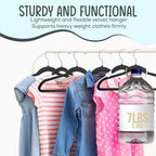 25 Premium Kids Velvet Hangers - 14" Non-Slip Clothes Hangers for Kids & Preteens - Ultra Slim, Space-Saving, Strong & Durable Hangers with 360° Swivel Hook - Black