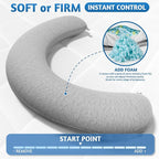 Pregnancy Pillows for Sleeping, C-Shaped Maternity Pillow for Pregnant Women, Memory Foam Body Pillow with Removable Cover, Adjustable Support for Back, Legs, Belly, Neck, 47.2’’ x 9.8’’