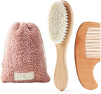 MYZI Baby Hair Brush Set – Soft Baby Brush Set for Newborns, Baby Comb and Brush Set Girl and Boy, Toddler Hair Brush and Toddler Comb - Baby Gift Set