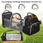 Baby Diaper Bag Backpack Diaper Bag Multifunctional Waterproof Diaper Bag with Changing Station Travel Diaper Backpack with Changing Pad, Pacifier Case & Stroller Straps(Black)