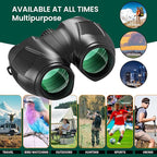 12x30 Compact Binoculars for Adults and Kids, High Power Lightweight Small Binoculars with Phone Adapter for Cruise Ship Hiking Bird Watching Sports Safari Viewing Football Sports Concert