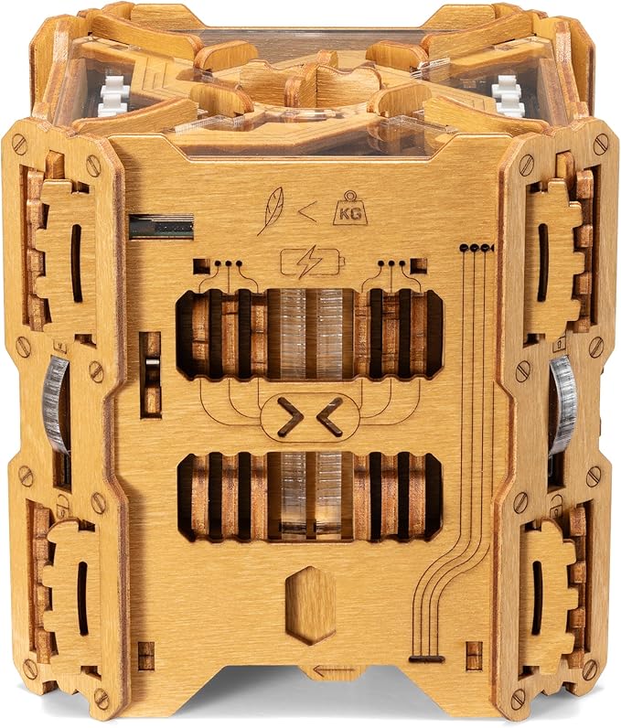 Tesla Box - Electronic Puzzle Box - Escape Room Game in a Box - Brain Teaser - 3D Wooden Puzzle for Adults - Money Puzzle Box for Cash Gift - Birthday GiftBox MoneyBox