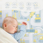 PopsyKosy Premium Baby Foam Play Mats -Stylish Floor & Exercise Puzzle Mat for Toddlers & Kids- 6 Soft, Non-Toxic, Odorless, Peel-resistant Foam Tiles -6ft x 4ft -1"inch Extra-Thick, Pastel Blue Gray